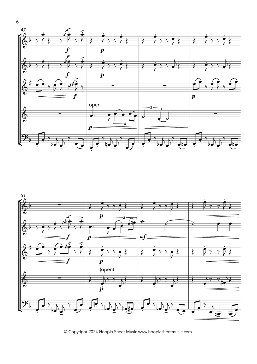 Battle Hymn of the Republic (Rock Style) Woodwind Quintet scores gallery preview page 6