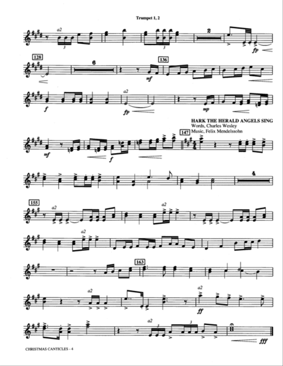 Christmas Canticles: A Cantata of Carols in Four Suites (Full Orchestra) - Bb Trumpet 1,2 Choir scores gallery preview page 4