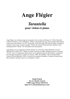 Ange Flégier: Tarantella for violin and piano