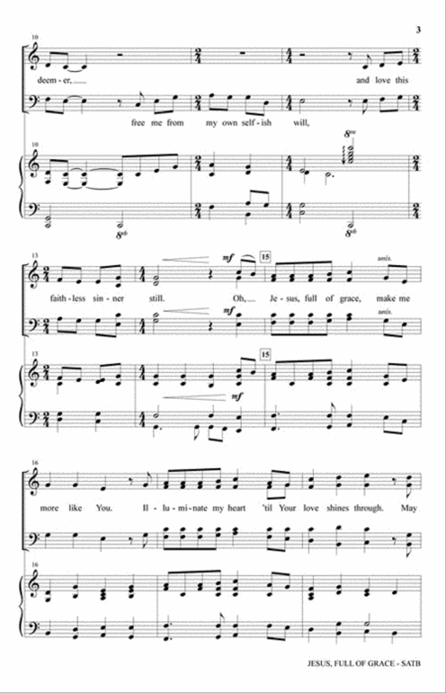 Jesus, Full of Grace Jesus, Full of Grace 4-Part scores gallery preview page 3