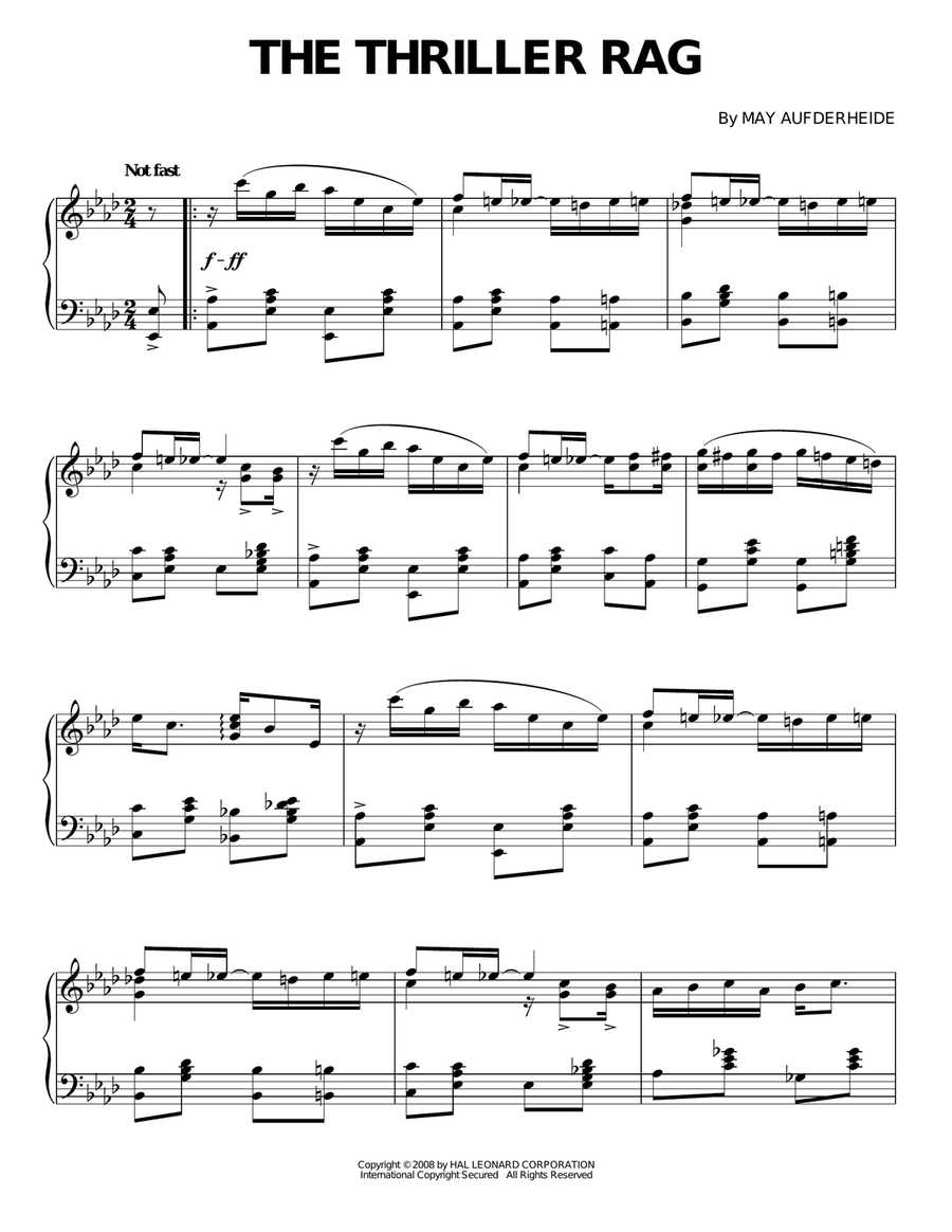The Thriller Rag The Thriller Rag Piano Solo scores gallery preview page 1