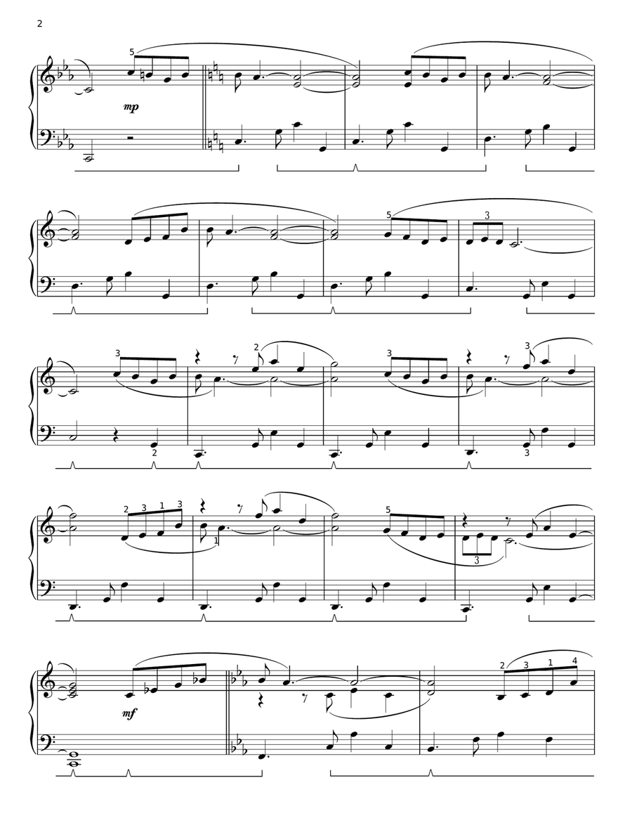 Debajo Las Estrellas Piano Solo scores gallery preview page 2