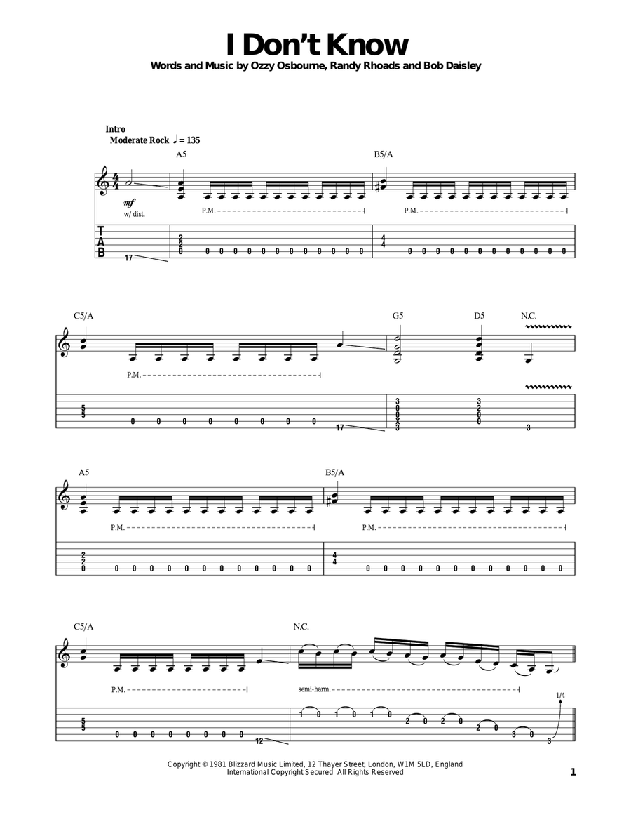 I Don't Know Acoustic Guitar scores gallery preview page 1