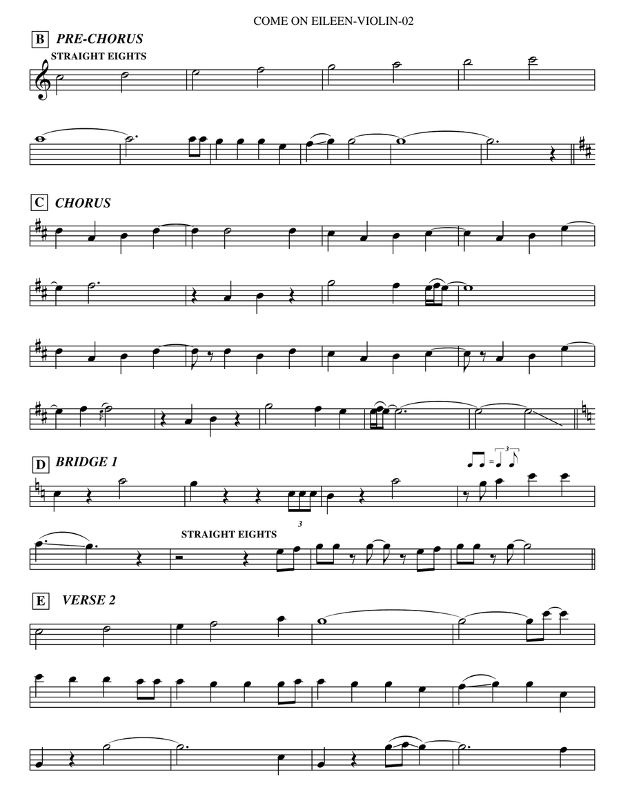 Come On Eileen Violin Solo scores gallery preview page 2