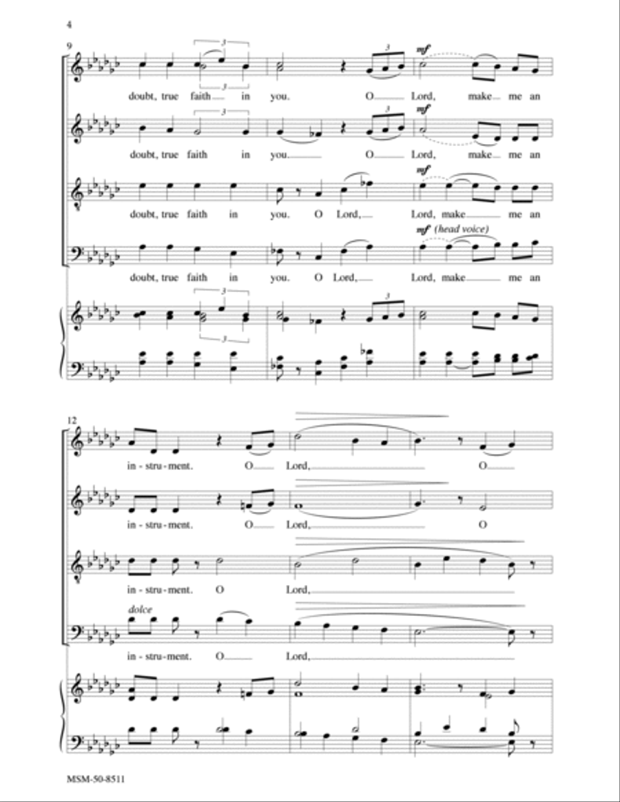 A Prayer for Peace Lord, Make Me an Instrument of Thy Peace 4-Part scores gallery preview page 3