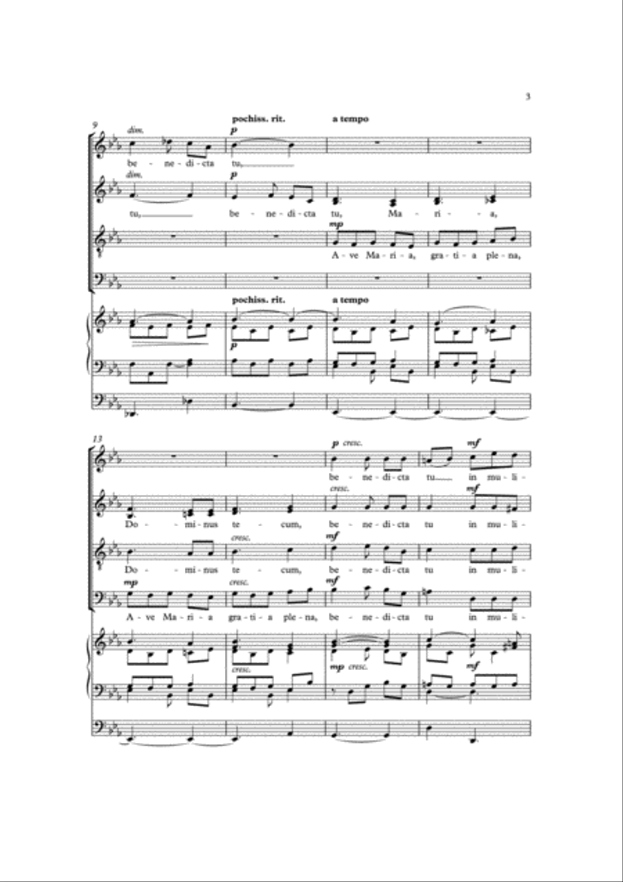Ave Maria Ave Maria 4-Part scores gallery preview page 3