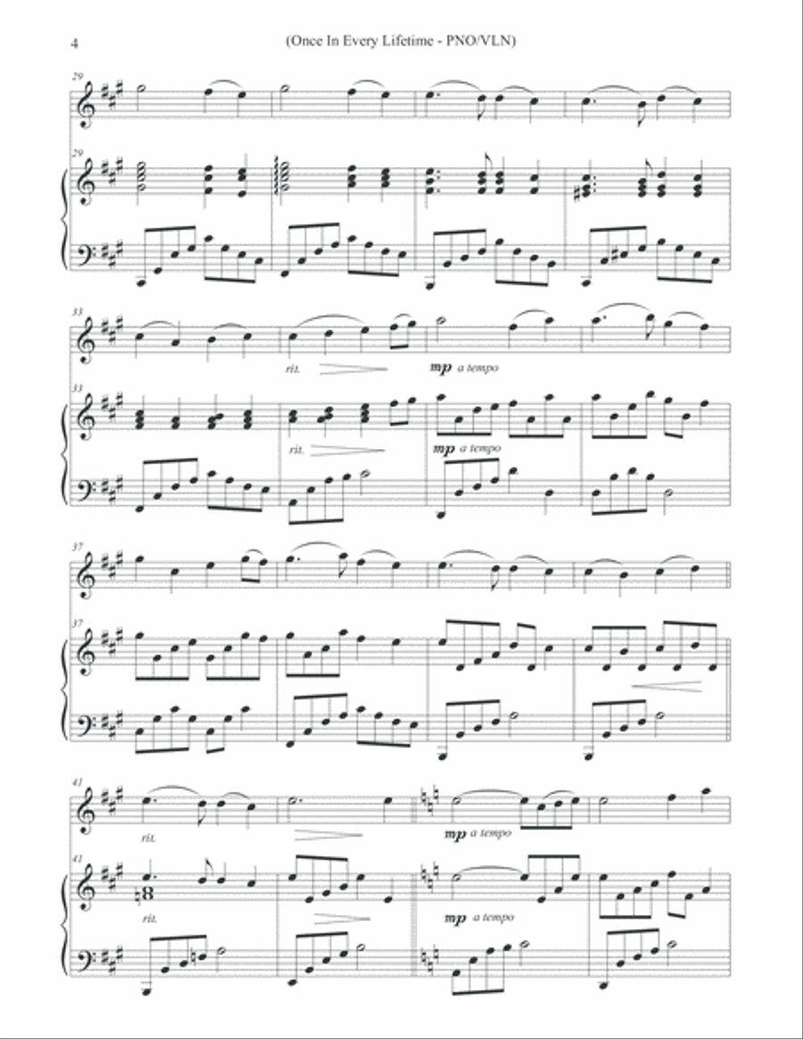 Once In Every Lifetime (Solo Violin & Piano) Violin Solo scores gallery preview page 4