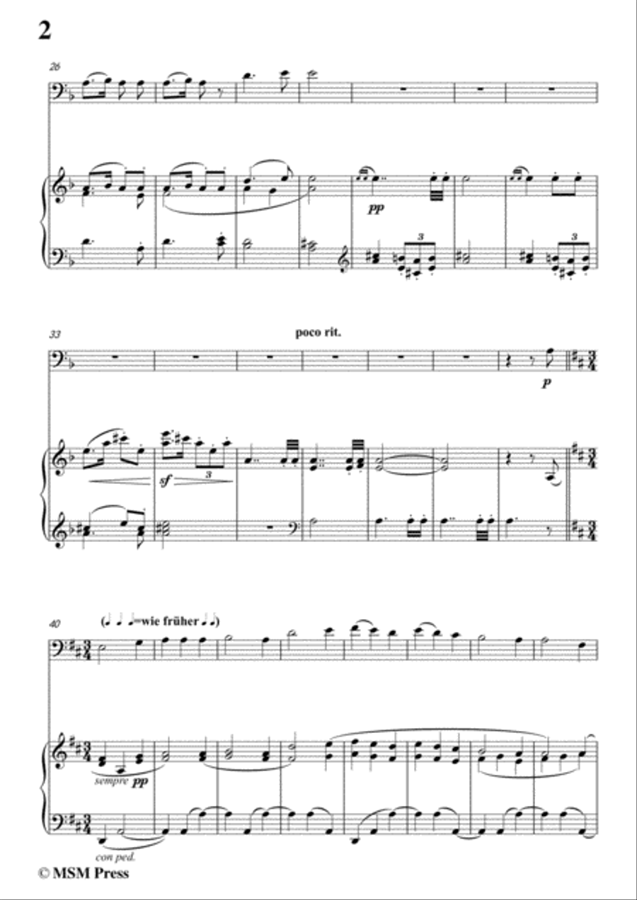 Mahler-Wo die schönen Trompeten blasen, for Cello and Piano Piano scores gallery preview page 4