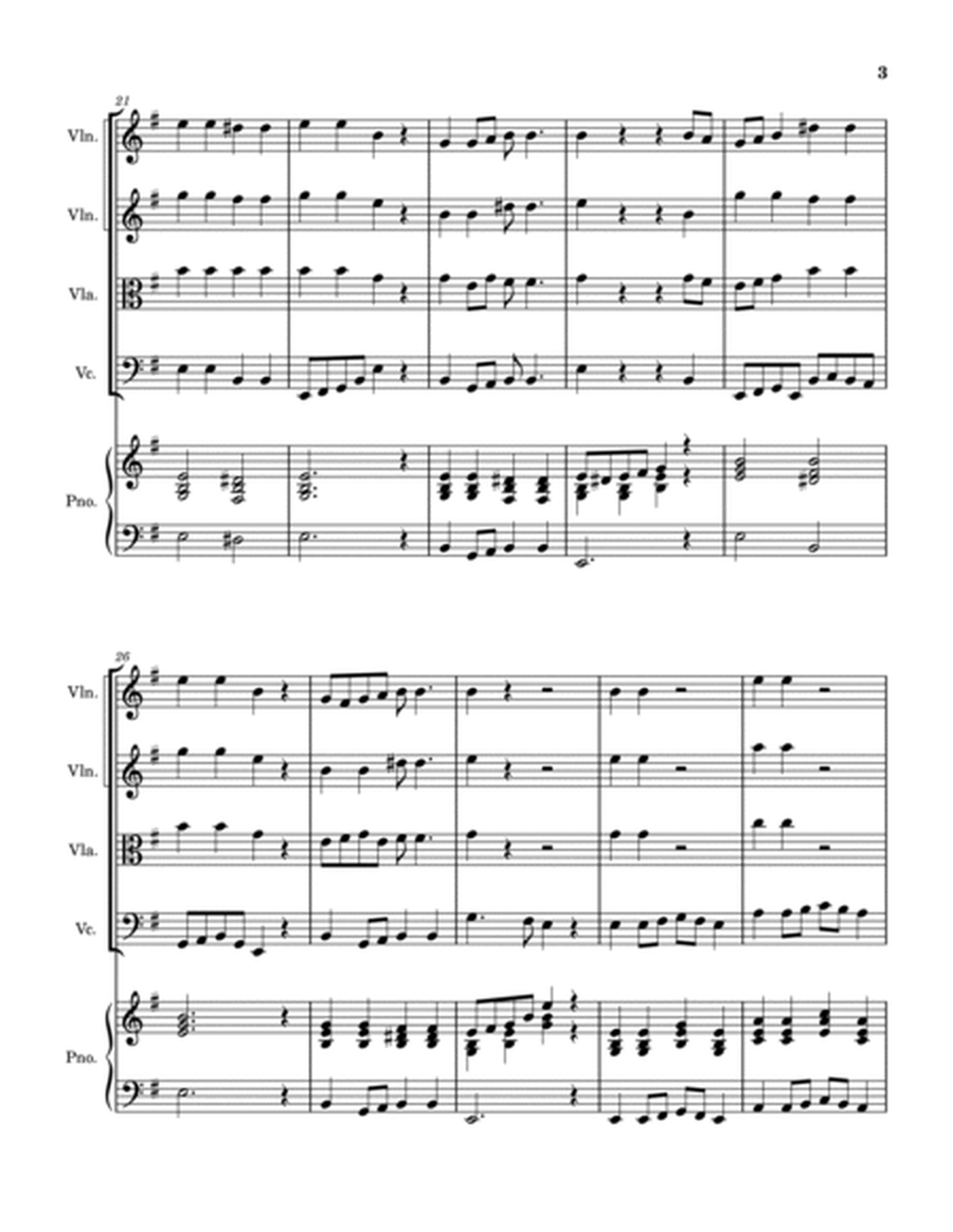 Go Down Moses - string quartet with optional piano accompaniment - score and parts image number null