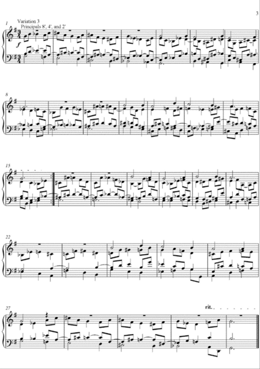 Variations on Meinen Jesum lass ich nicht, Op. 2 (2007) Organ Solo scores gallery preview page 3