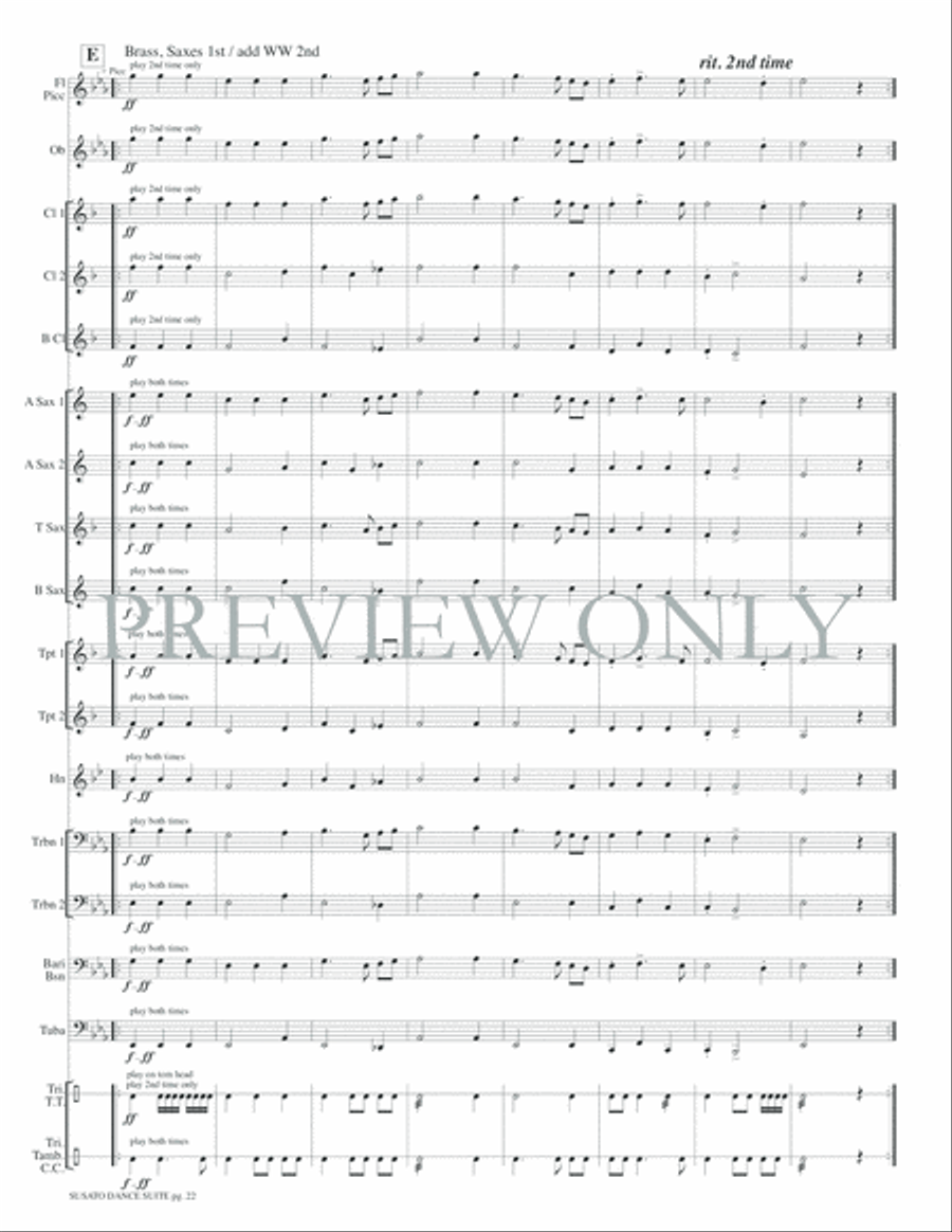 Susato Dance Suite (from Danserye) Concert Band scores gallery preview page 25