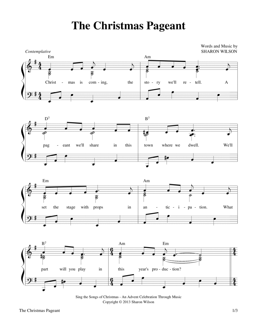 The Christmas Pageant Piano, Vocal, Guitar scores gallery preview page 1