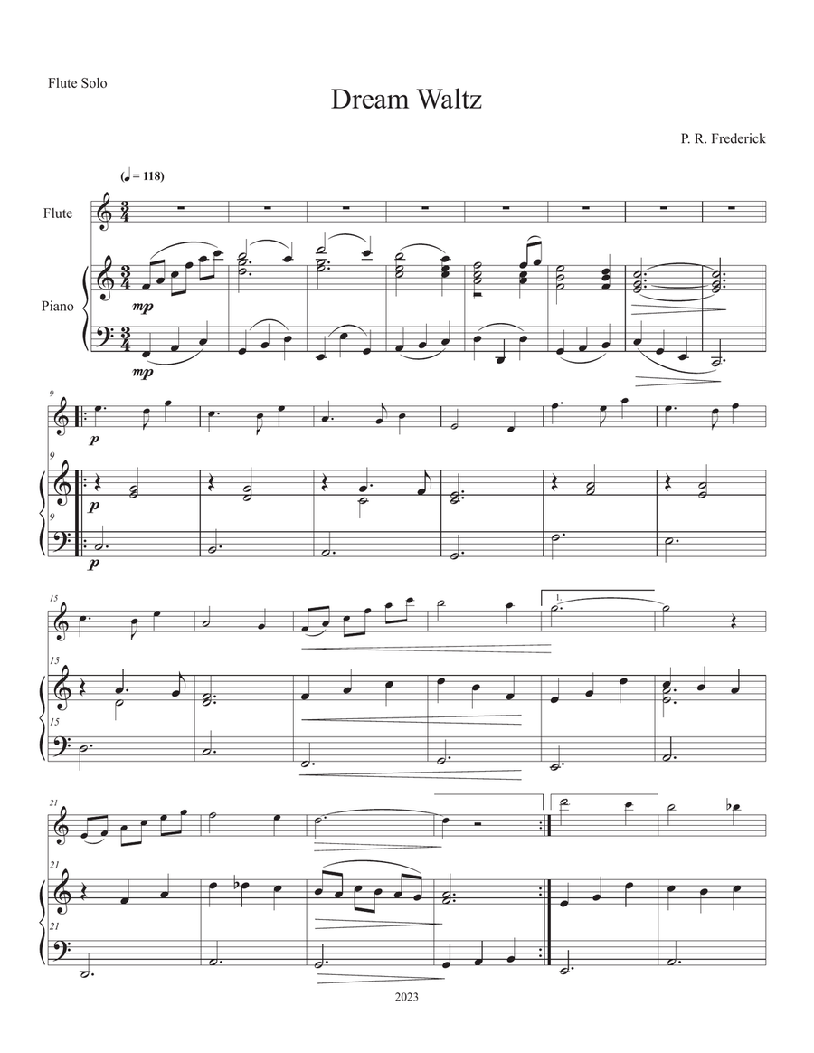 Dream Waltz (Flute Solo) Dream Waltz (Flute Solo) Flute Solo scores gallery preview page 4