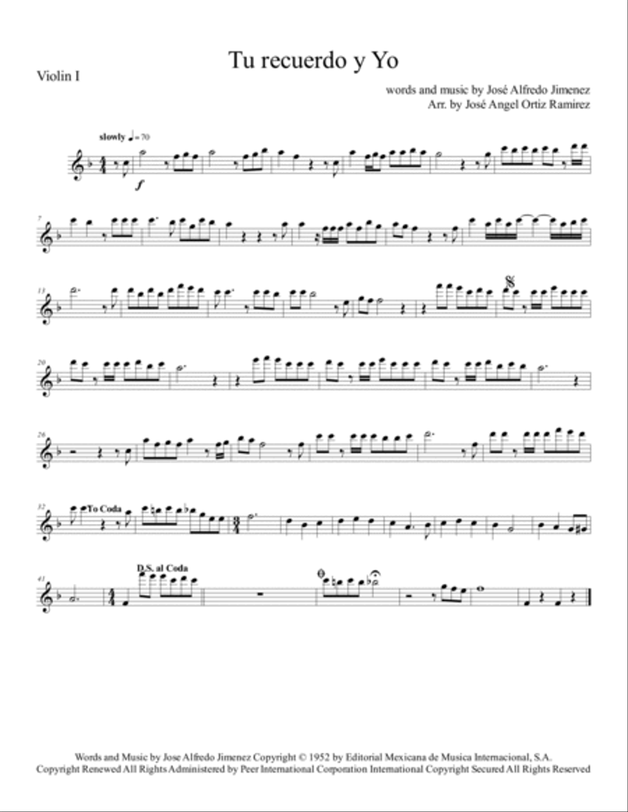 Tu Recuerdo Y Yo Tu Recuerdo Y Yo String Quartet scores gallery preview page 3