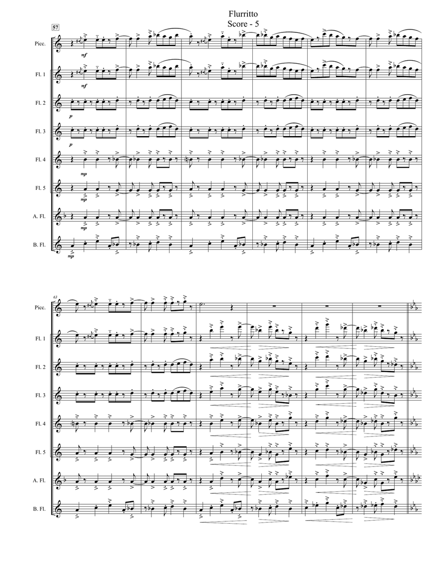 Flurrito (for Flute Choir) Flute Choir scores gallery preview page 5