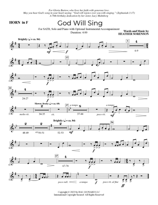 Book cover for God Will Sing - F Horn