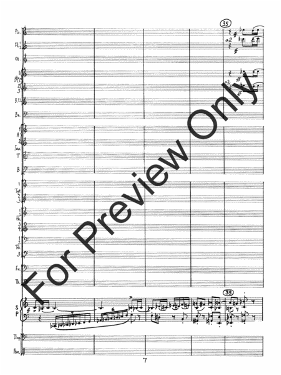 Concerto #2 For Piano and Wind Ensemble (Score) Concert Band scores gallery preview page 10