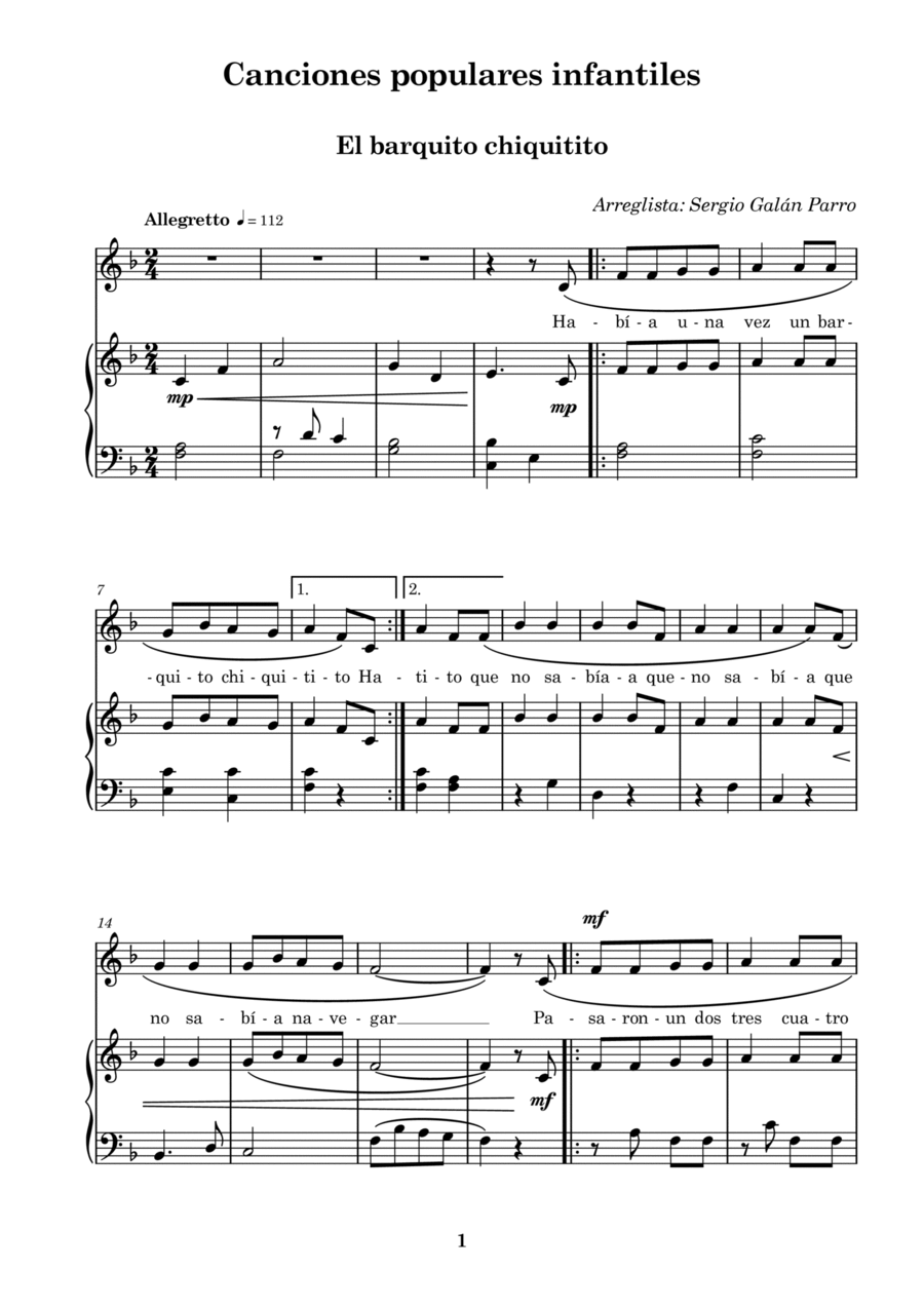 El barquito chiquitito Voice scores gallery preview page 1
