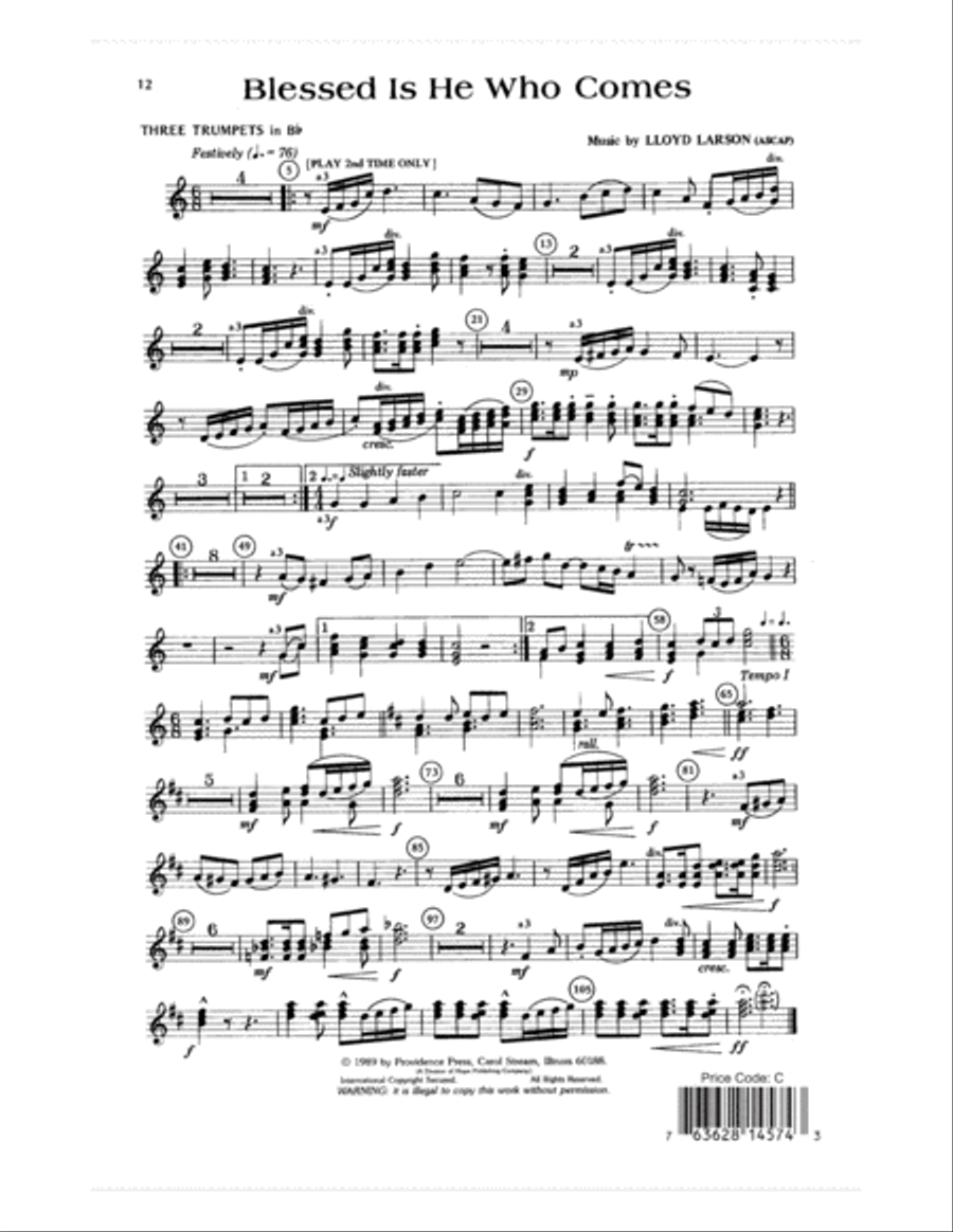 Blessed Is He Who Comes Choir scores gallery preview page 12