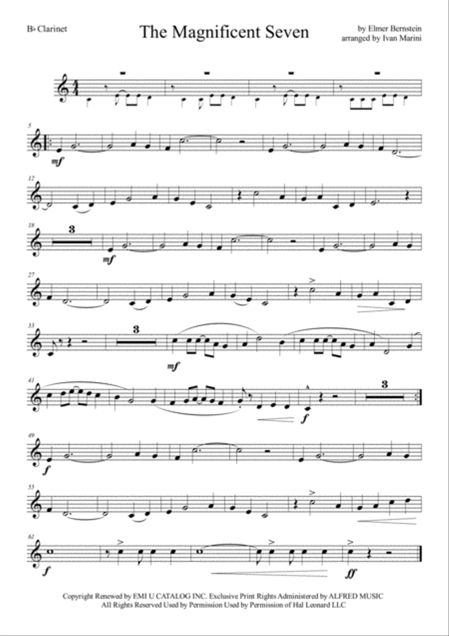 The Magnificent Seven Clarinet Solo scores gallery preview page 3