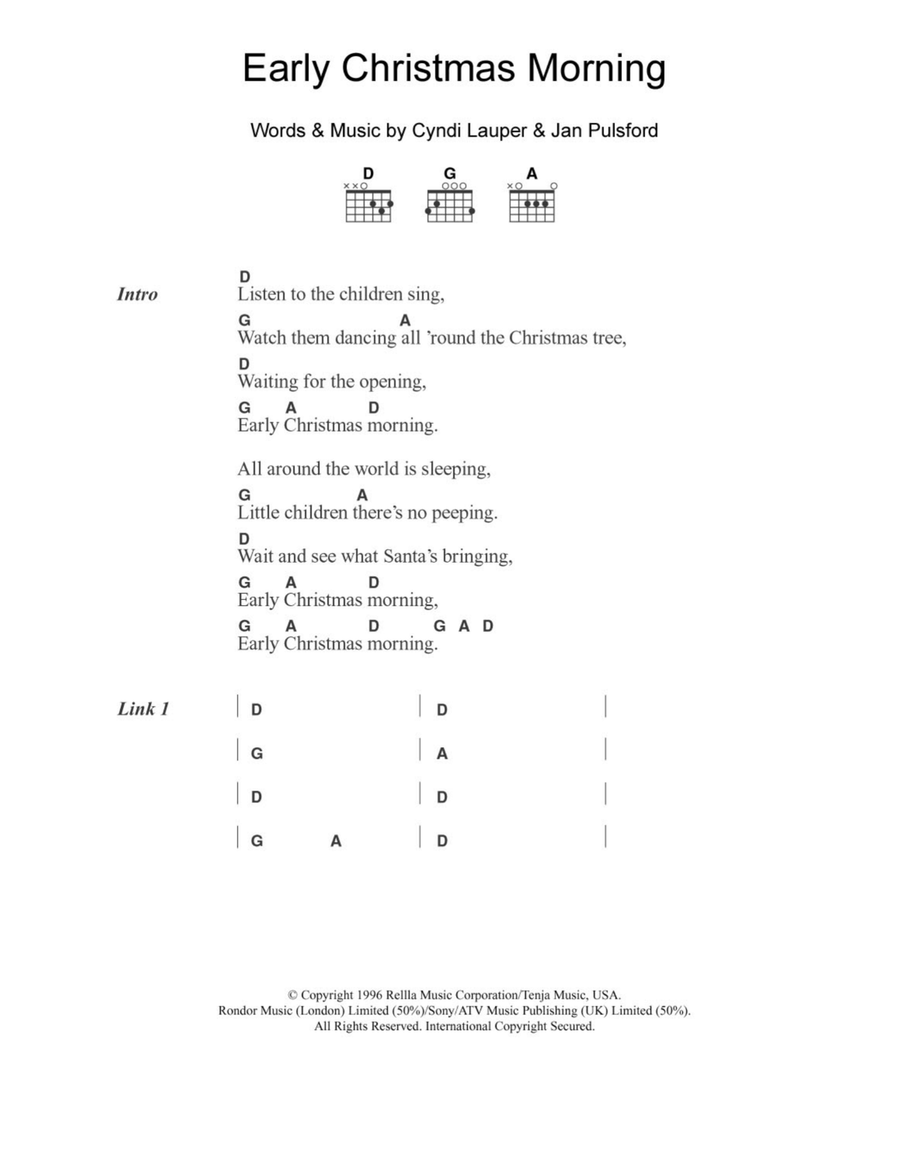 Early Christmas Morning Acoustic Guitar scores gallery preview page 1