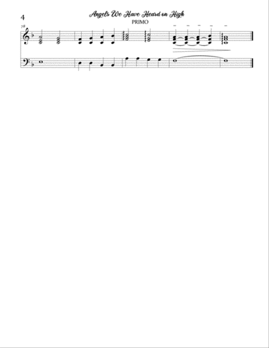 Angels We Have Heard on High Piano Duet Piano Duet scores gallery preview page 5