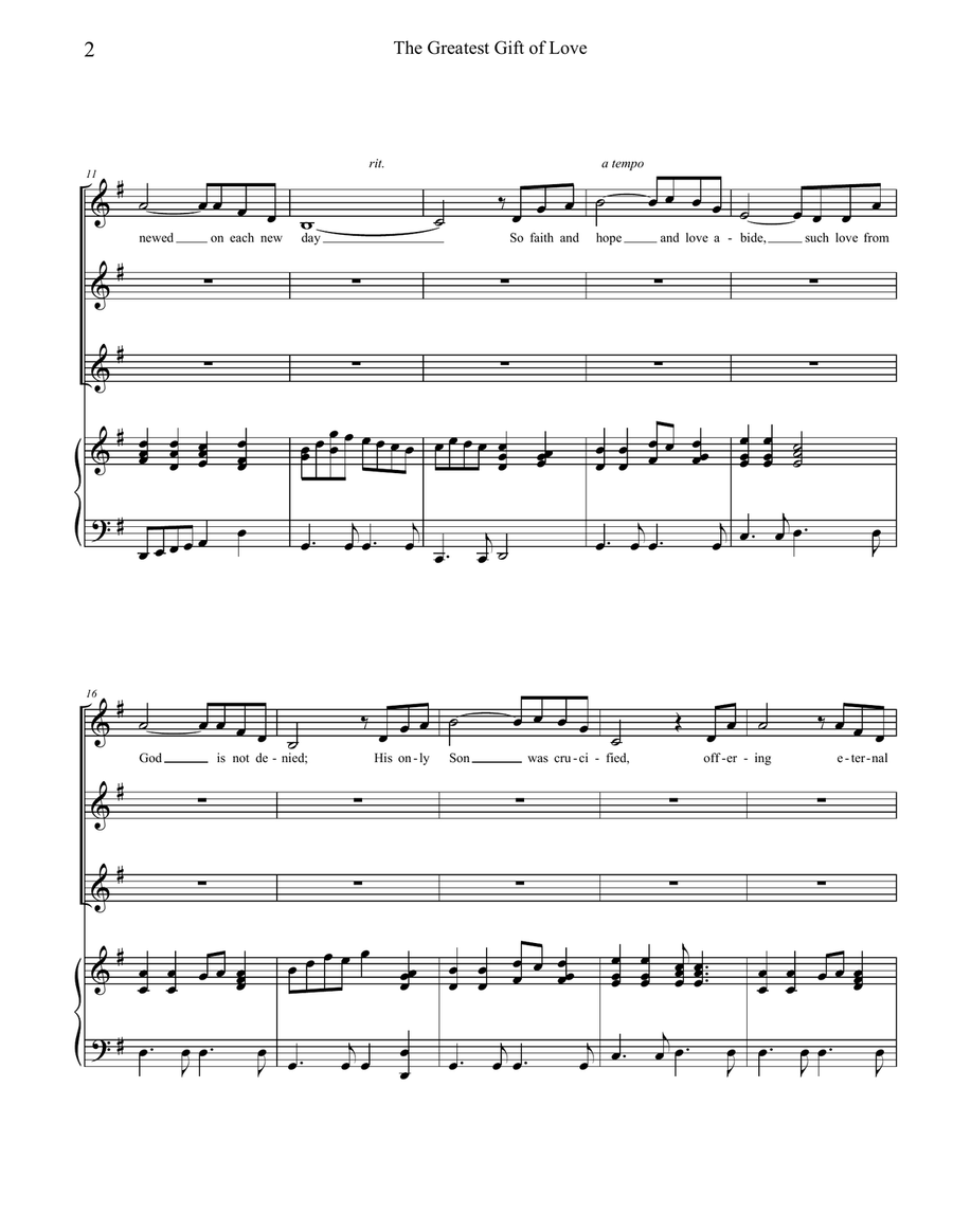 The Greatest Gift of Love SSA SSA scores gallery preview page 2