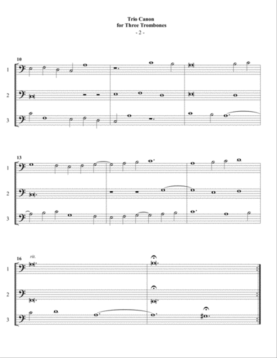 Guthrie: Trio Canon for 3 Trombones Trombone Trio scores gallery preview page 2