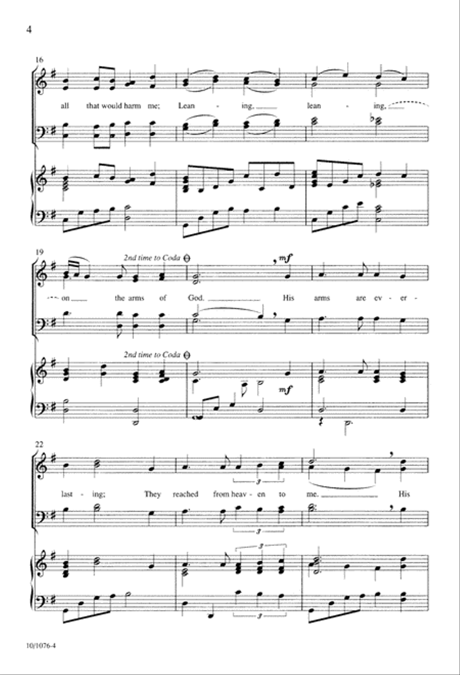 Leaning on the Everlasting Arms 4-Part scores gallery preview page 4