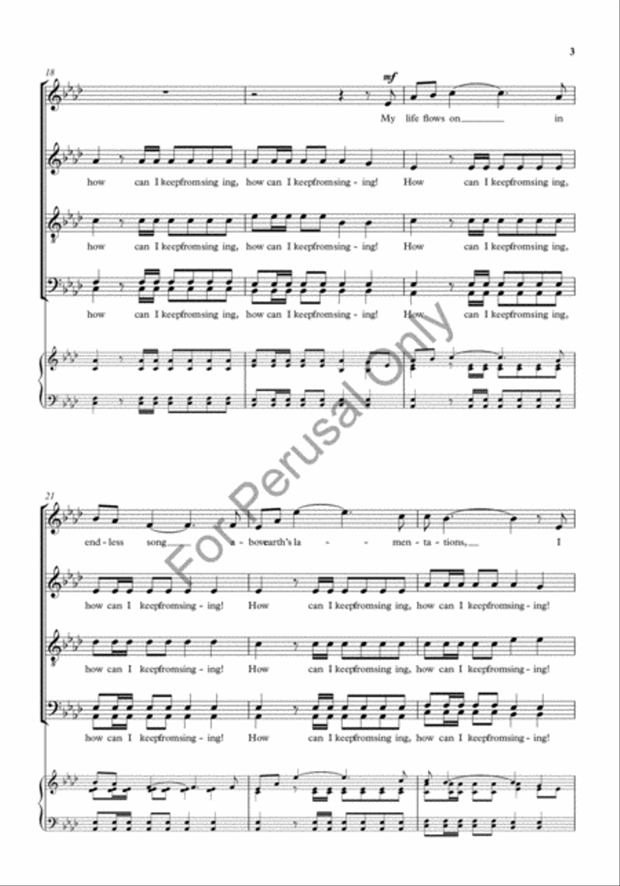 How can I keep from singing? 4-Part scores gallery preview page 3