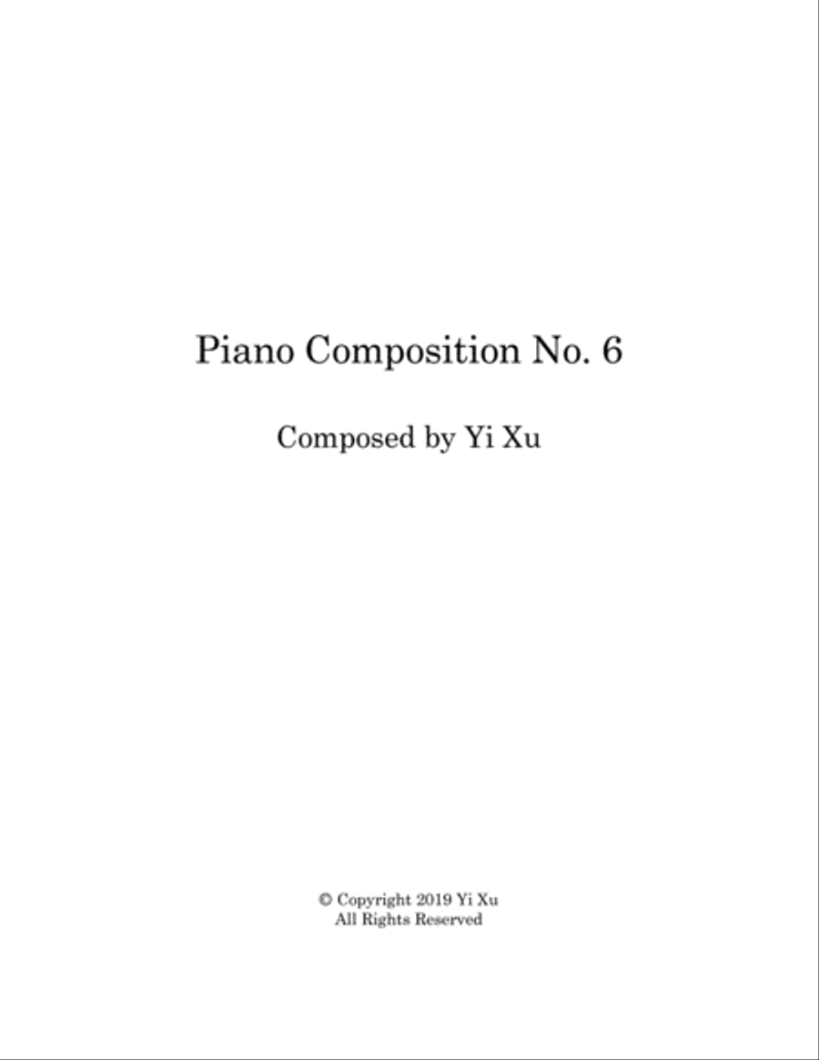 Piano Composition No. 6 Piano Solo scores gallery preview page 1