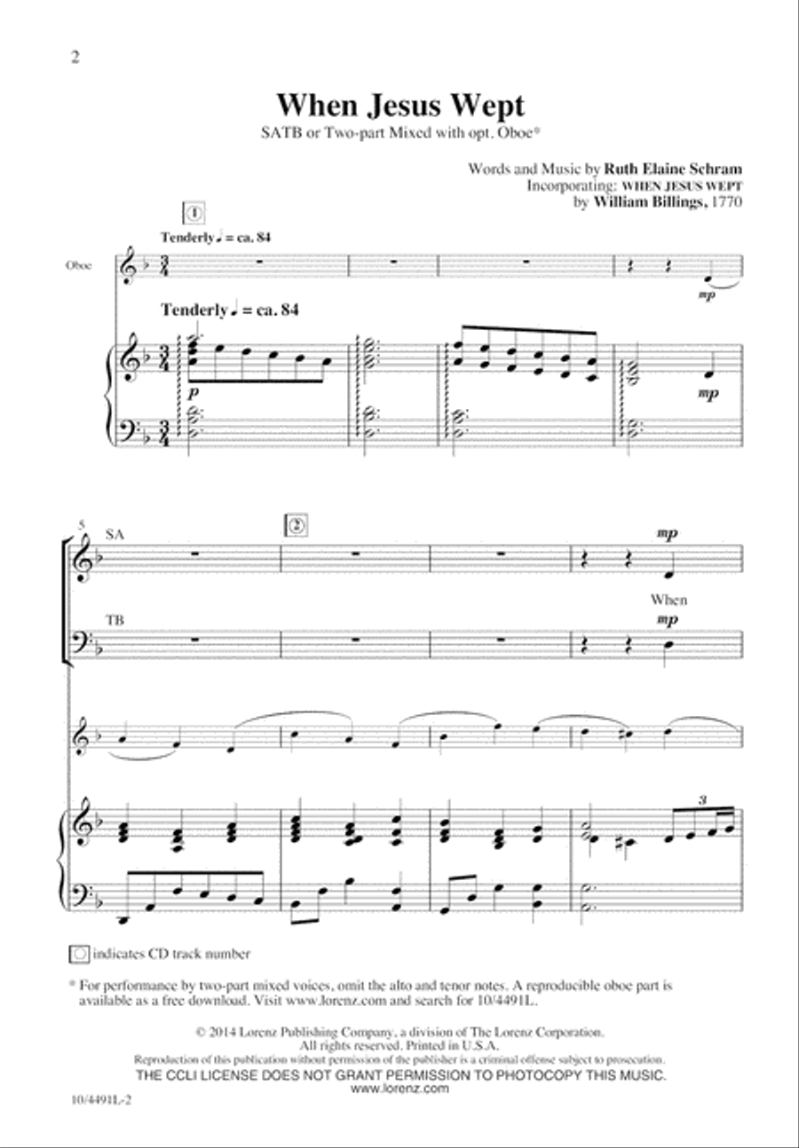 When Jesus Wept 4-Part scores gallery preview page 3