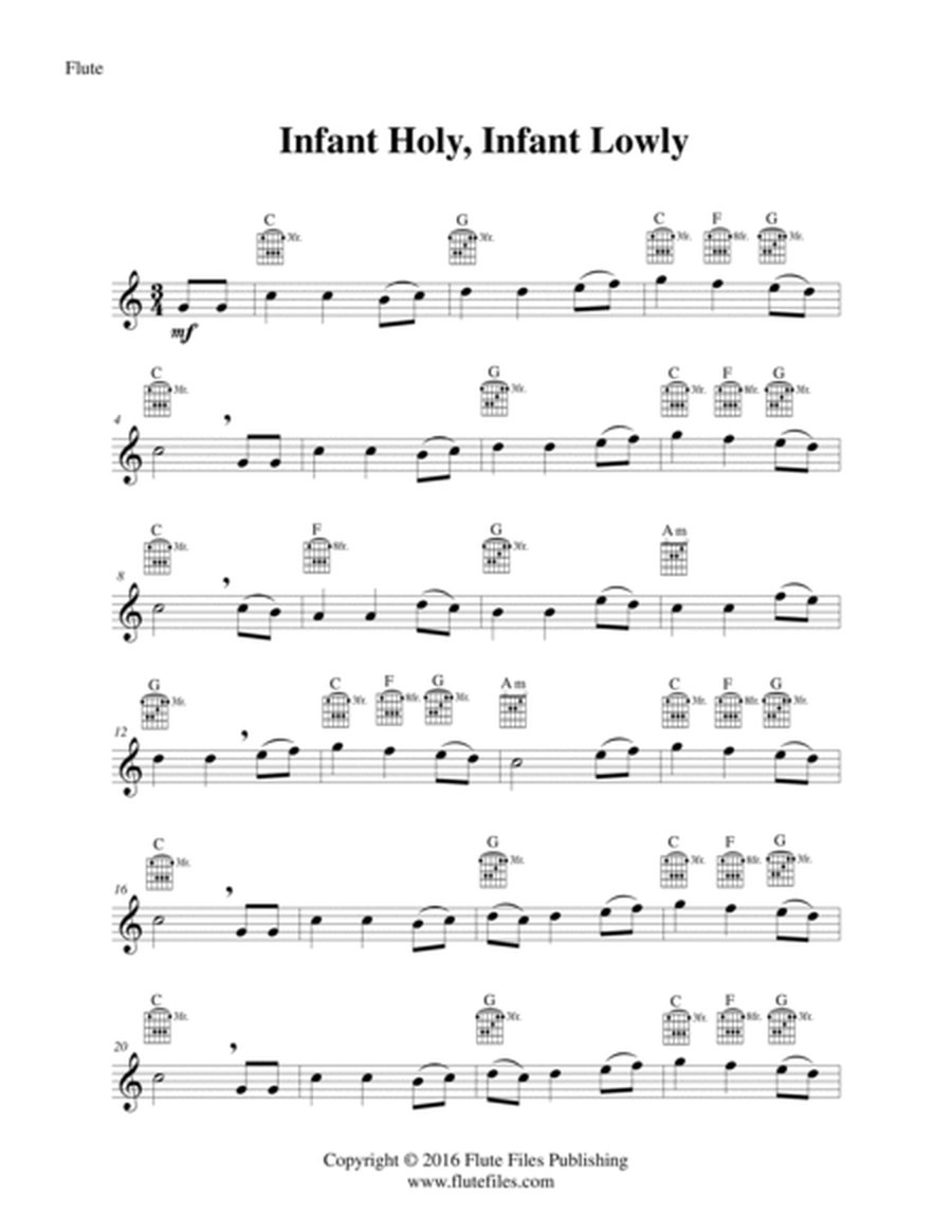 Infant Holy, Infant Lowly - Flute Solo with Guitar Chords image number null
