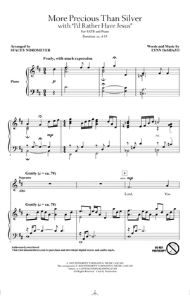 More Precious Than Silver (with "I'd Rather Have Jesus") (arr. Stacey Nordmeyer)