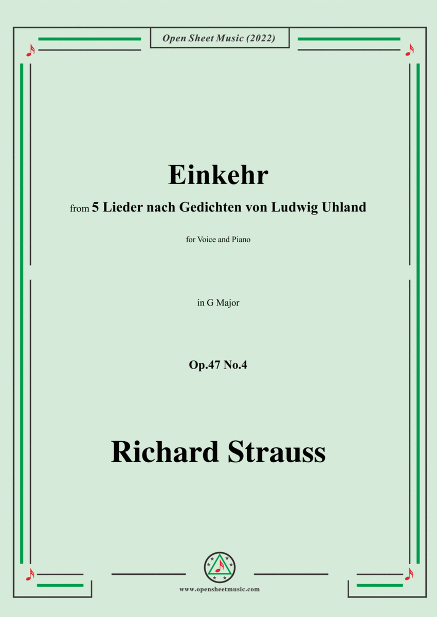 Richard Strauss-Einkehr,in G Major,Op.47 No.4 image number null