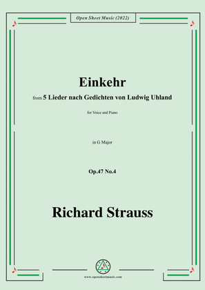 Richard Strauss-Einkehr,in G Major,Op.47 No.4