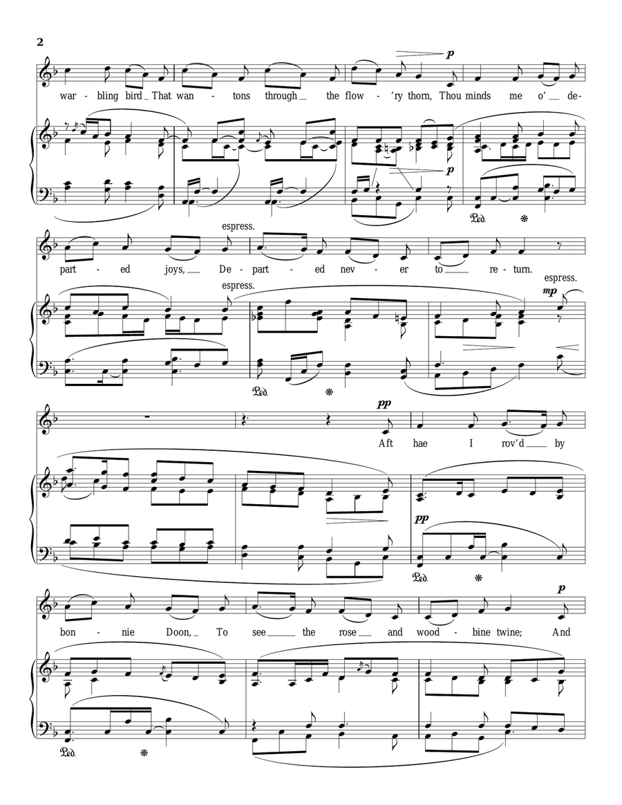 Ye Banks And Braes Piano, Vocal scores gallery preview page 2
