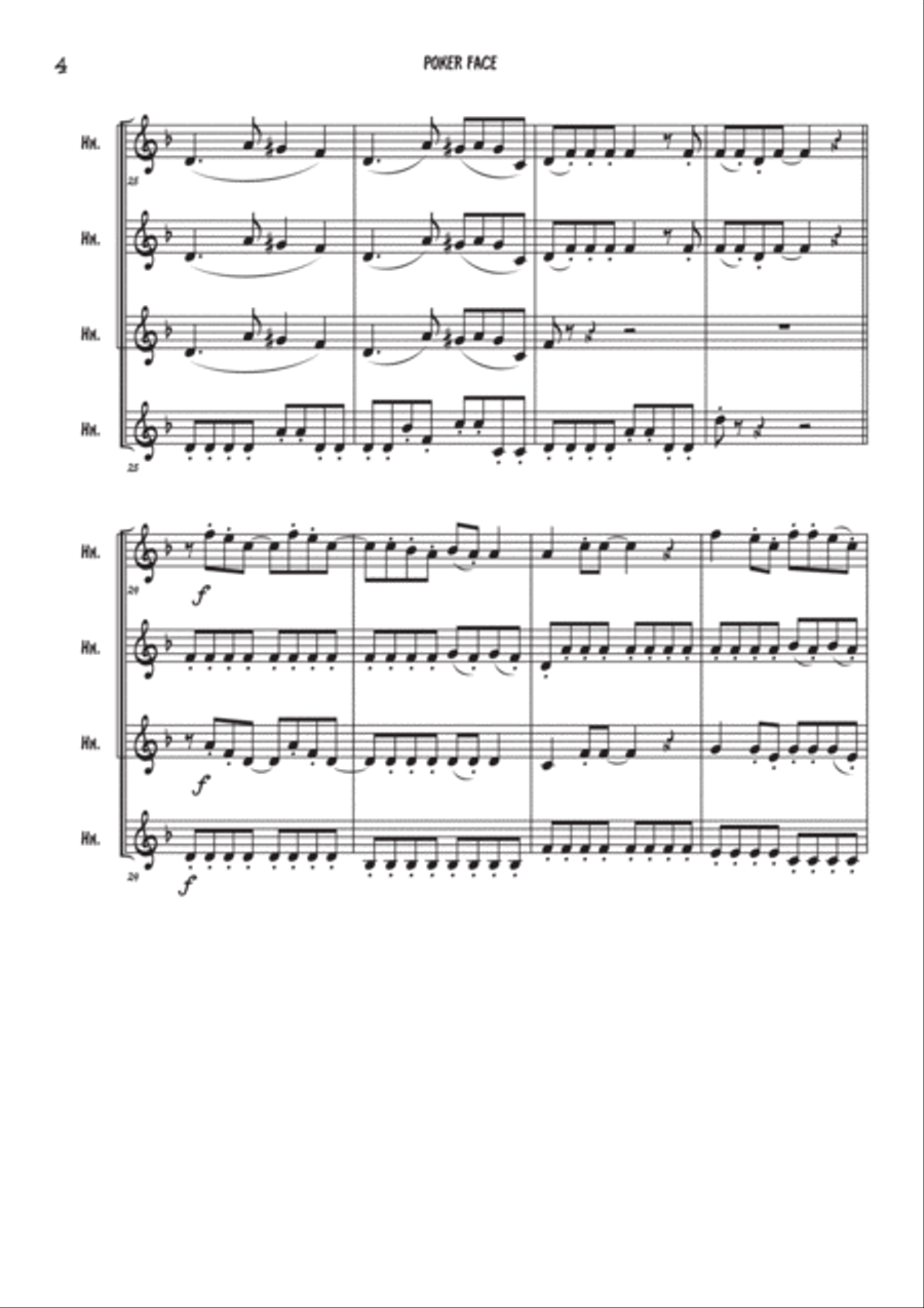 Poker Face Brass Ensemble scores gallery preview page 4