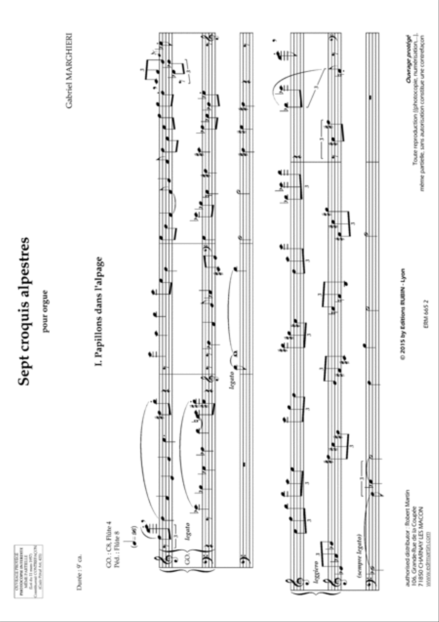 Sept croquis alpestres pour orgue Organ scores gallery preview page 5