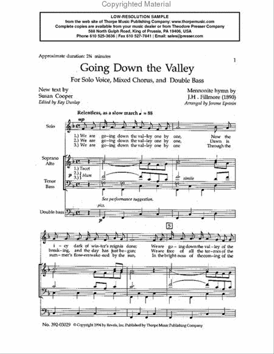 Going Down the Valley Going Down the Valley Choir scores gallery preview page 2