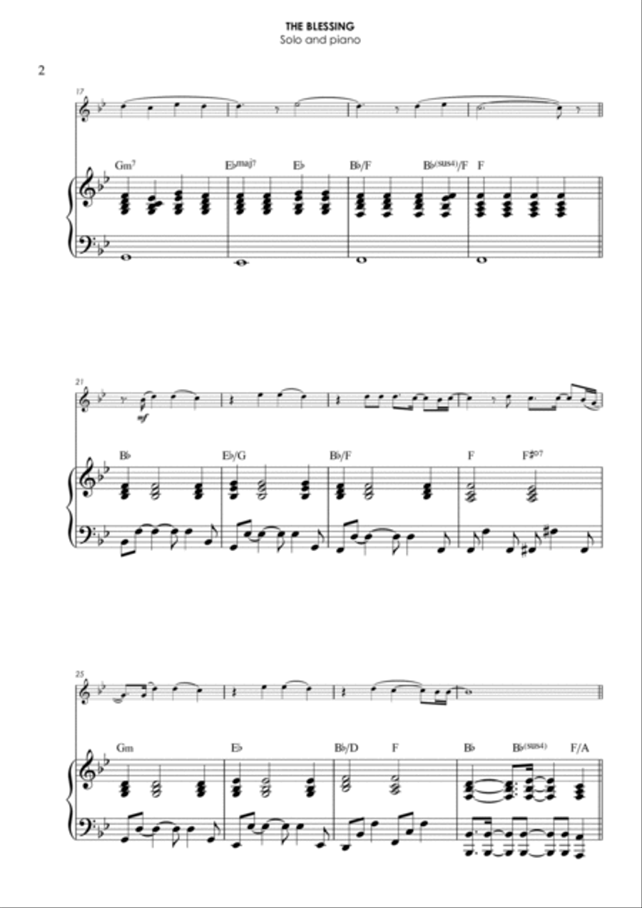 The Blessing Piano scores gallery preview page 3