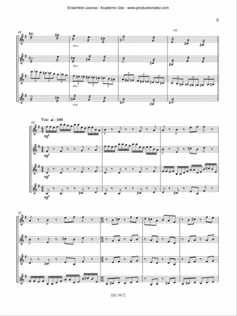 Quatuor pour mandolines Mandolin scores gallery preview page 5