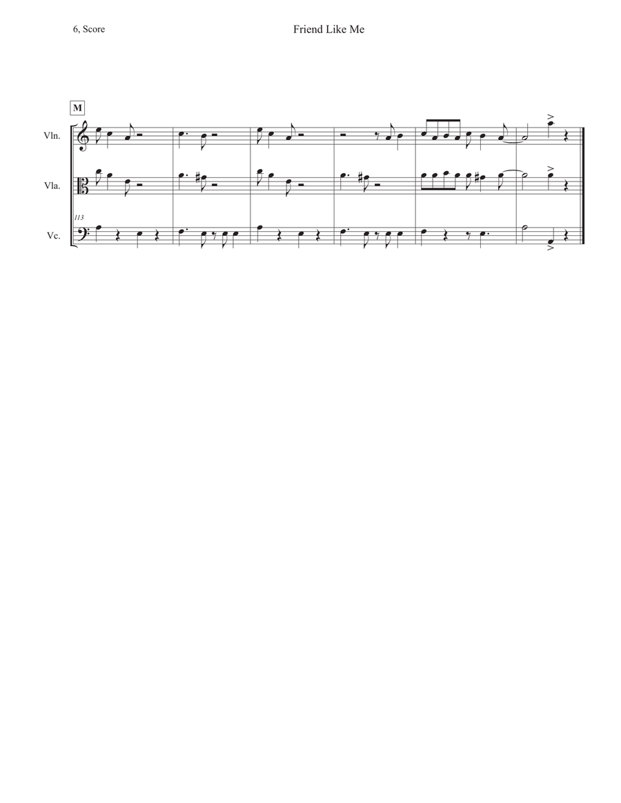 Friend Like Me String Trio scores gallery preview page 6