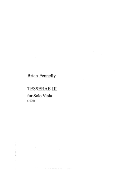 [Fennelly] Tesserae III
