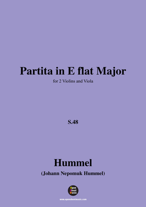 Hummel-Partita,in E flat Major,S.48,for 2 Violins and Viola