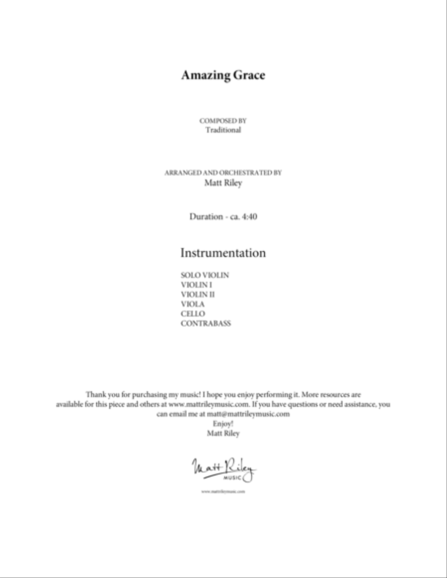 Amazing Grace String Orchestra scores gallery preview page 2