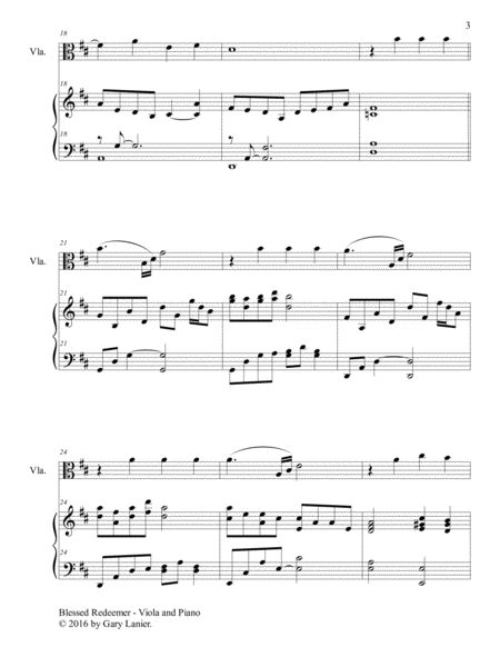 BLESSED REDEEMER(Duet – Viola & Piano with Score/Part) image number null