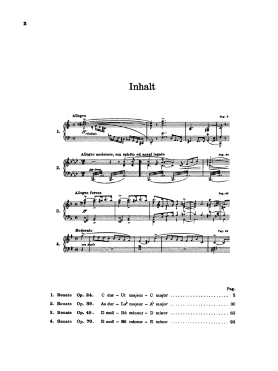 Four Piano Sonatas, Op. 24, 39, 49, 70 Piano Solo scores gallery preview page 3