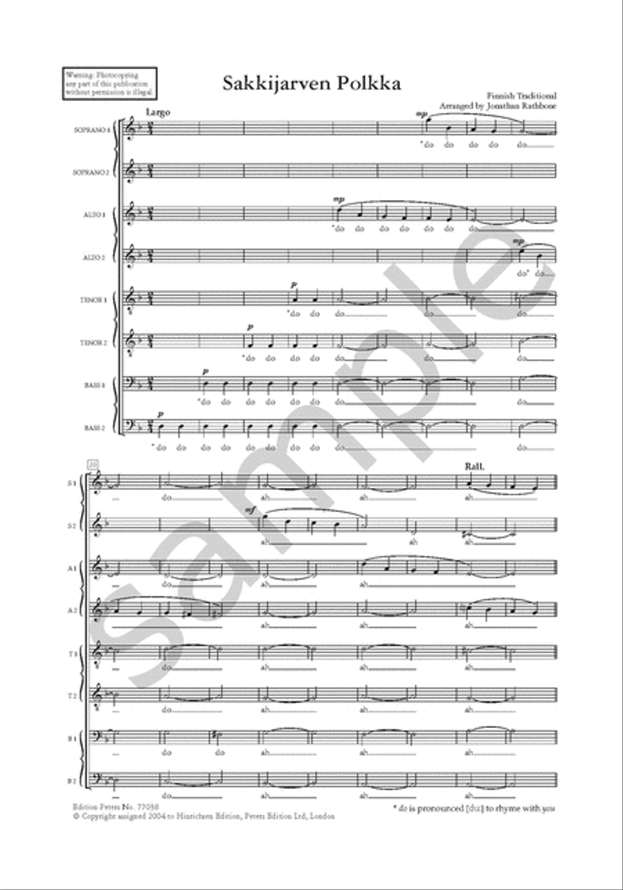 Sakkijarven Polkka SSAATTBB scores gallery preview page 2