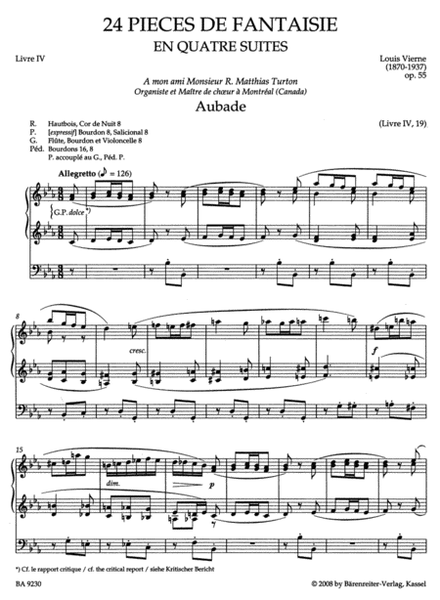 Pieces de Fantaisie en quatre suites, Livre IV, Op. 55